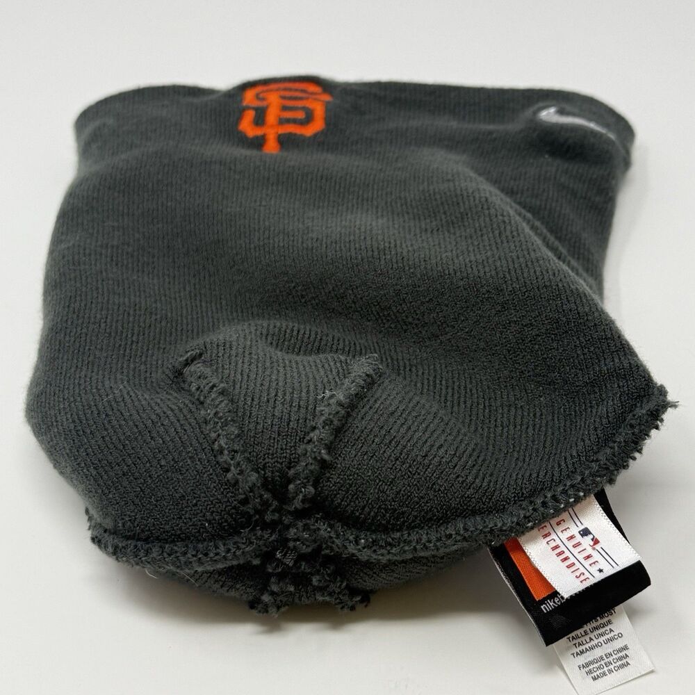 SF Giants 2014 World Series Champions Beanie Nike MLB Gray Black OS - Picture 9 of 9